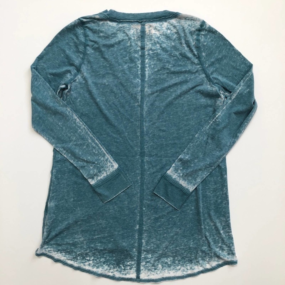 Chaser Burnout Long Sleeve Tee Teal Small - Picture 2 of 10